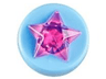 Tile, Round 1 x 1 x 2/3 with Molded Trans-Dark Pink Star Pattern