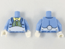 Torso Suit Jacket with Lime Striped Vest, Bow Tie and White Fur Midriff Pattern (Easter Bunny) / Bright Light Blue Arms / White Hands