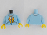 Torso Jacket, Orange and Bright Light Orange Scarf and Black Pockets Pattern / Bright Light Blue Arms / Yellow Hands