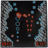 Tile 6 x 6 with Bottom Tubes, Textured Surface with Screen with Pixelated Light Bluish Gray, Medium Azure and Red Arcade Game, '6985' and '6781' Pattern