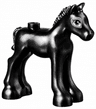 Horse, Mini Doll Style, Baby Foal with Dark Bluish Gray and White Eyes with Double Eyelashes Pattern