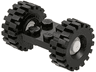 Plate, Modified 2 x 2 with White Wheels with Black Tires 21mm D. x 9mm Offset Tread Medium (122c02 / 4084)