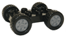 Duplo Car Base 2 x 4 with Fixed Axles, Black Tires and Flat Silver Wheels