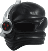 Minifigure, Headgear Ninjago Wrap with Silver Cyborg Eyepiece with One Red Dot on Bottom without Silver Outline Pattern