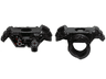 Minifigure Armor Shoulder Pads with Scabbard for 2 Katanas and Mechanical Components with Dark Red Dots Pattern