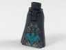 Mini Doll Hips and Skirt Full Length with Silver Water Filigree and Dark Turquoise Dragon Pattern - Thick Hinge