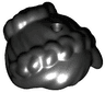 Mini Doll, Hair Female Braids Pulled Back to Bun, Holes on Top and Back - Flexible Rubber