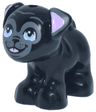Dog, Friends Style, Pug, Standing with Dark Bluish Gray Muzzle and Ears, Bright Pink Inner Ears and Tongue, Bright Light Blue Eyes Pattern (Frenchie)