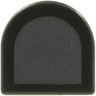 Tile, Round 1 x 1 Half Circle Extended with Dark Silver Surface Pattern