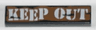 Tile 1 x 4 with 'KEEP OUT' Pattern