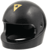 Minifigure, Headgear Helmet Motorcycle (Standard) with Gold Blacktron I Logo Pattern