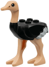 Ostrich with Light Nougat Legs and Head, White Tail and Wingtips Pattern
