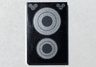 Tile 2 x 3 with Silver Concentric Circles Stove Plate Pattern