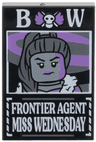 Tile 2 x 3 with Dossier with White 'BW Frontier Agent Miss Wednesday' Pattern