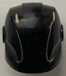 Minifigure, Headgear Helmet Armor Plates and Ear Protectors with Metallic Silver and Orange Markings Pattern