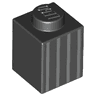Brick 1 x 1 with Vertical Silver Stripes Pattern