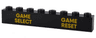 Brick 1 x 8 with Bright Light Orange 'GAME SELECT' and 'GAME RESET' Pattern