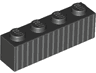 Brick 1 x 4 with Silver Vertical Stripes Pattern  (BrickHeadz Jack Skellington Abdomen)