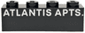 Brick 1 x 4 with White 'ATLANTIS APTS.' Pattern
