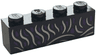 Brick 1 x 4 with Dark Purple Spots and Silver Wavy Lines Pattern (BrickHeadz Elphaba Torso)