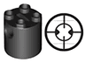 Brick, Round 2 x 2 x 2 Robot Body with Bottom Axle Holder (x Shape / x Orientation)