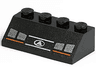 Slope 45 2 x 4 with Silver Headlights, Orange Lines, White Triangle in Oval Logo Pattern