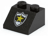 Slope 45 2 x 2 with Police Yellow Star Badge Pattern