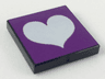 Tile 2 x 2 with Light Violet Heart on Purple Background Pattern
