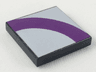 Tile 2 x 2 with Purple Quarter Ring on Light Violet Background Pattern