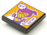 Tile 2 x 2 with BeatBit Album Cover - Woman with Heart-Shaped Sunglasses and Cup Pattern