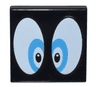 Tile 2 x 2 with Large Dark Azure and White Eyes Pattern (Super Mario Iggy)