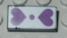 Tile 1 x 2 with Purple Hearts and Dot on White Background Pattern