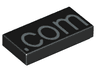Tile 1 x 2 with Silver '.com' Pattern