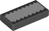 Tile 1 x 2 with White Stripe with Zigzag Edges Pattern