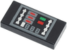 Tile 1 x 2 with Control Panel with Dark Bluish Gray Outline and Silver, Green, and Red Buttons Pattern (BrickHeadz Darth Vader Torso)