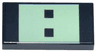 Tile 1 x 2 with Yellowish Green Rectangle with 2 Squares Pattern