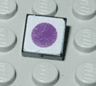 Tile 1 x 1 with White Top and Purple Circle Pattern