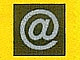 Tile 1 x 1 with Silver At Sign (@) Pattern