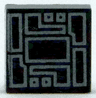 Tile 1 x 1 with Silver Circuitry Pattern