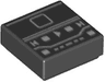 Tile 1 x 1 with Digital Music Player Screen with White Lines, Squares, and Play Triangle Pattern