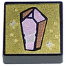 Tile 1 x 1 with Metallic Pink and Copper Crystal on Gold Background with Sparkles Pattern