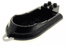 Duplo Boat, Curved Front with Raised Lip, 2 x 5 Studs Inside with Pearl Light Gray Tow Loop and White Bottom