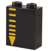 Brick 1 x 2 x 2 with Inside Stud Holder with Bright Light Orange Lines and Triangle Pattern