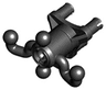 Technic, Steering Arm with 4 Tow Ball with Black Wheel Hub 3 Pin Triangular (32495 / 32496)