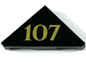 Tile, Modified 2 x 2 Triangular with Gold '107' Pattern