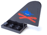 Tail with Rounded Top with Aquazone Aquashark Blue Shark with Red 'X' Pattern on Both Sides
