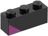 Brick 1 x 3 with Magenta Triangle Pattern Model Right Side