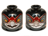 Minifigure, Head Dual Sided Alien Chima Raven with Silver Beak and Dark Red Markings, Wide Eyes / Narrow Eyes Pattern (Razar)