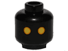 Minifigure, Head Alien with SW Jawa, Yellow Eyes with Orange Rim Pattern
