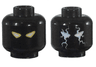 Minifigure, Head Dual Sided Triangular White and Yellow Eyes / Triangular White and Bright Light Blue Eyes and Lightning Pattern